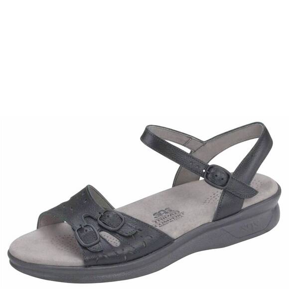 NEW SAS women\'s duo quarter strap sandals in black main image 0
